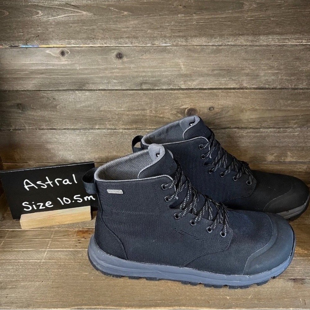 Mens astral pisgah black waterproof ankle outdoor hiking boots size 10.5